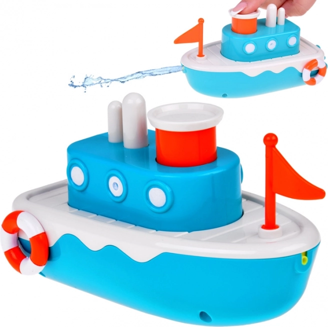 Barca galleggiante per bambini con fontana d'acqua