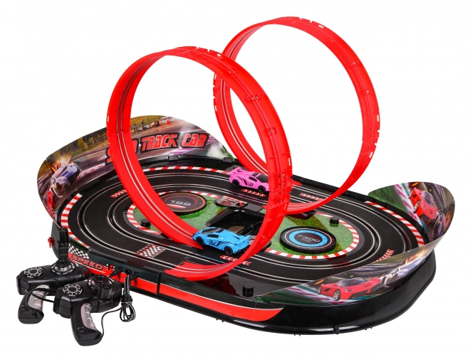 Pista da corsa pieghevole Speed Track per bambini 6+ con auto telecomandate e effetti interattivi