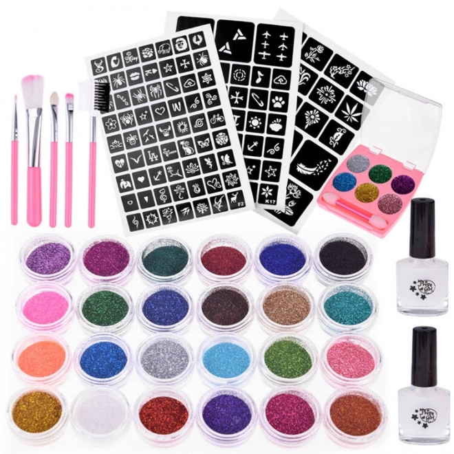 Set per Tatuaggi Glitter per Bambini 24 Colori