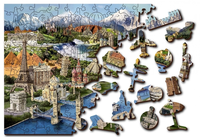 Puzzle in legno paesaggi del mondo 2 in 1 - 75 pezzi