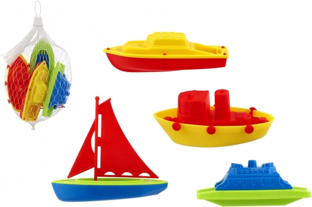 set da bagno barchette, 4 pz plastica in rete
