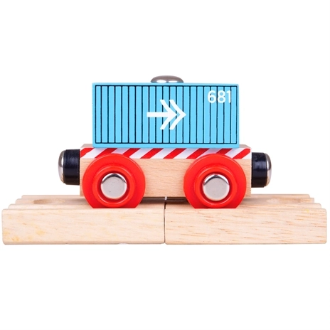 Vagone Bigjigs Rail Container Blu