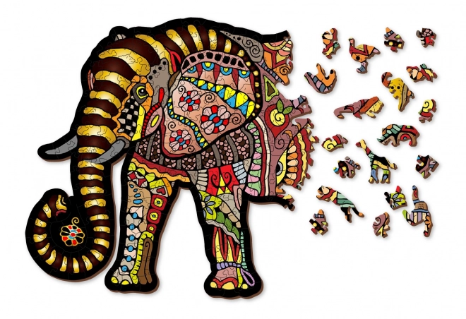 Puzzle magico elefante in legno