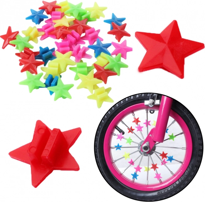 Perline a stella per raggi bici 35 pezzi colorati