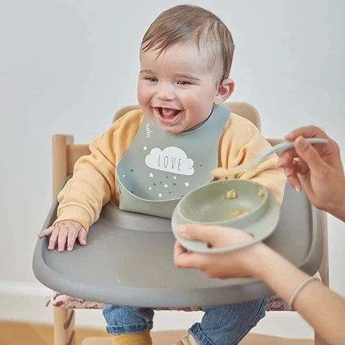 Set piatto e ciotola verde per bambini