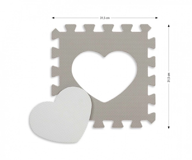 Tappeto puzzle in schiuma Jolly rosa e grigio