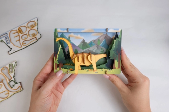 Puzzle 3D in legno Brontosaurus