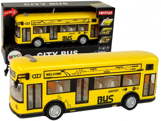 Autobus giocattolo giallo con frizione 1:18