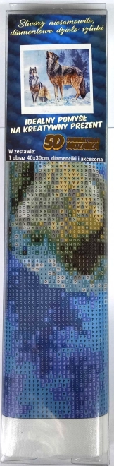 Pittura diamantata Richiamo del lupo 30x40cm