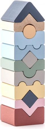 Cubika torre pastello XI – puzzle in legno 12 pezzi