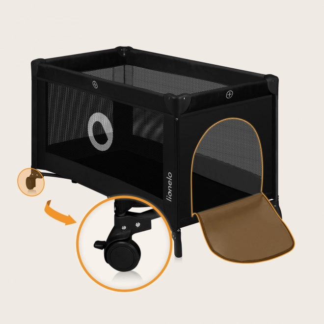 Lettino da viaggio Lionelo Stefi Black Carbon