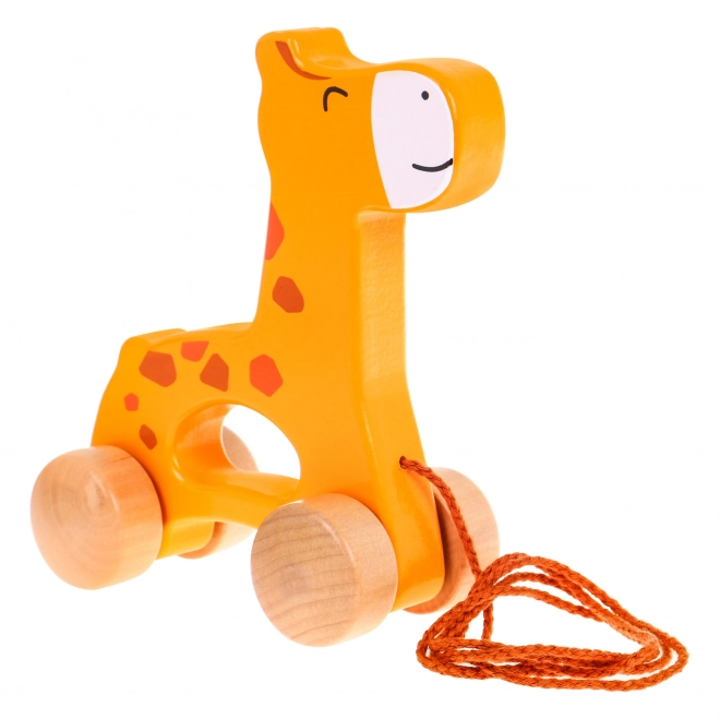 Jeździk in legno Giraffa su corda per bambini 12m+