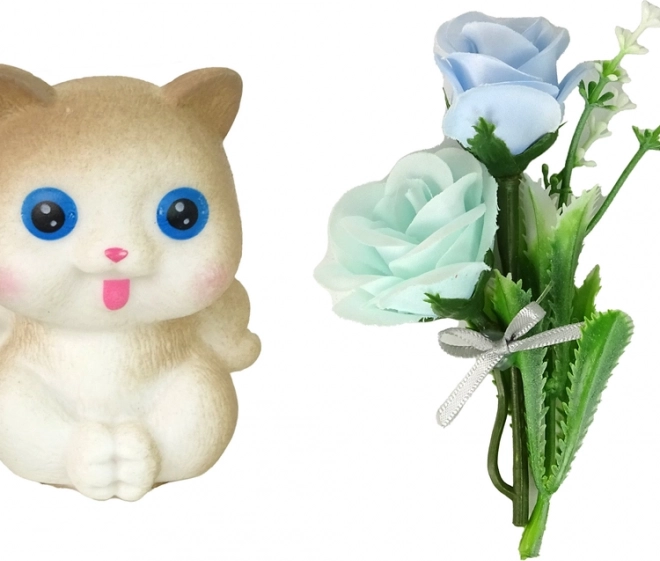 Set con gattino e fiori