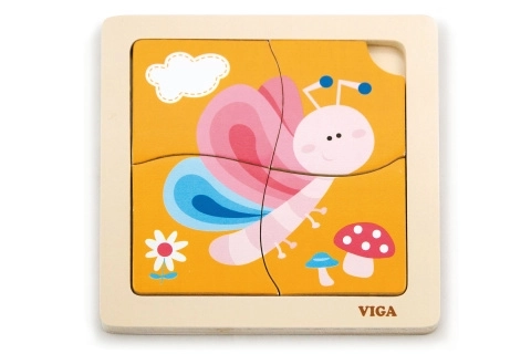 Puzzle in Legno Farfalla per Bambini 4 Pezzi