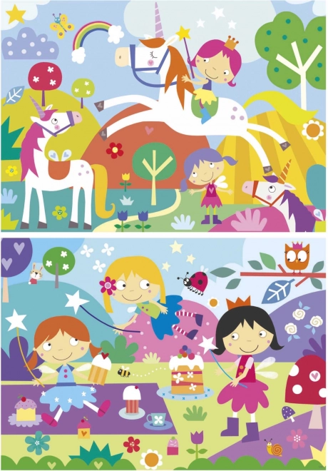 Puzzle EDUCA Unicorni e Fate 2x48 Pezzi