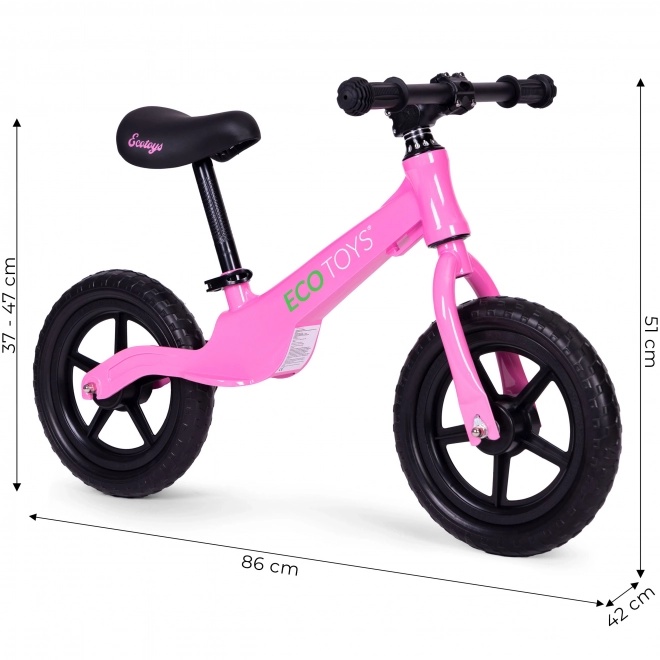 Bicicletta senza pedali ECOTOYS rosa per bambini