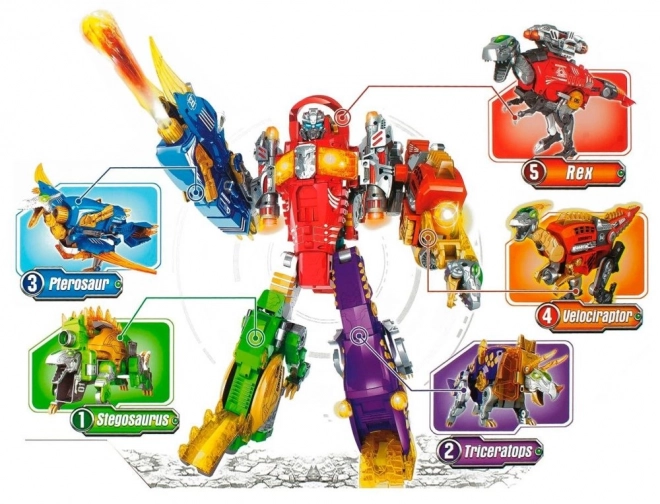 Triceratopo Dinobot Viola 2 in 1 con Pistola a Freccette e Bersaglio