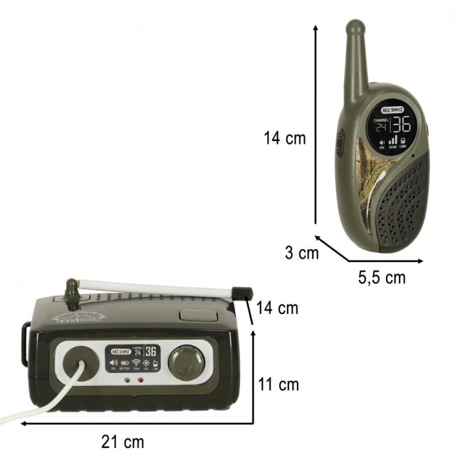 Set walkie talkie con centrale per bambini color kaki