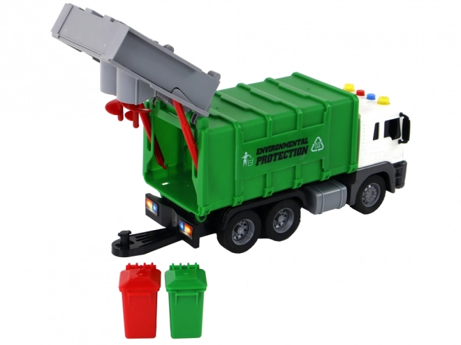 Camion Rifiuti con Gru Frizione Verde 1:16