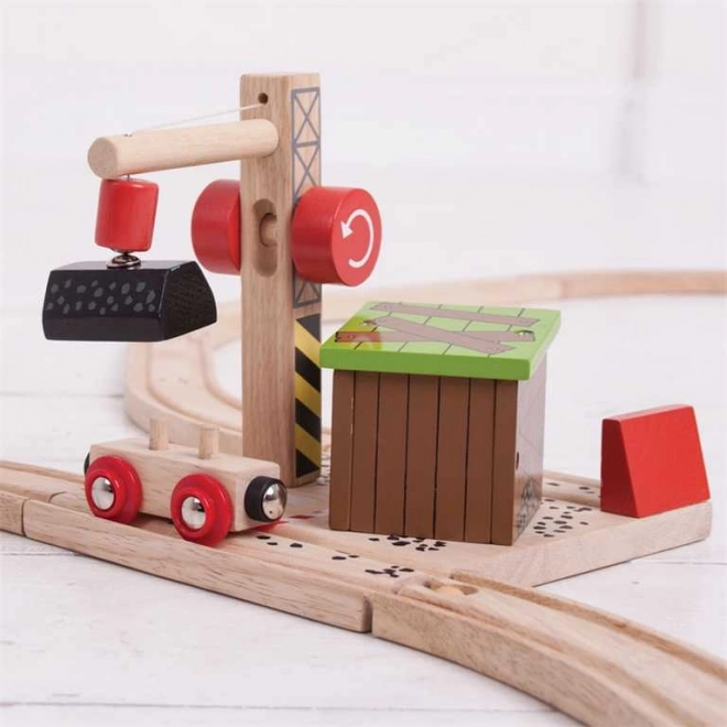 Miniera di carbone con gru Bigjigs Rail