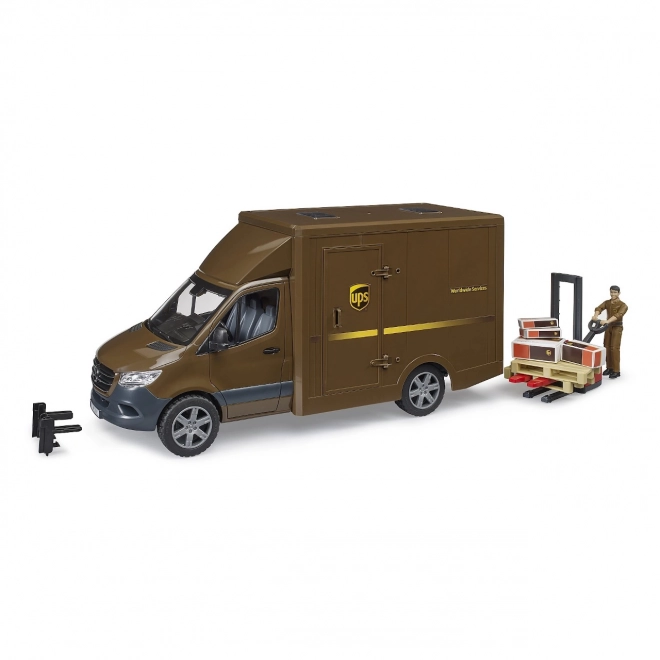 Furgone UPS BRUDER MB Sprinter con figura e accessori