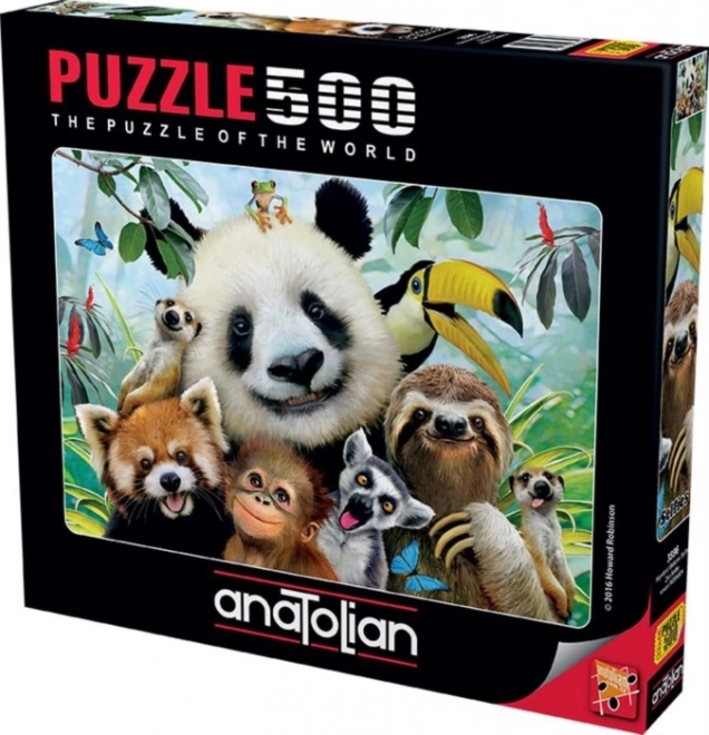 Puzzle selfie degli animali dello zoo 500 pezzi