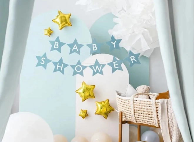 Banner baby shower stelle azzurro chiaro