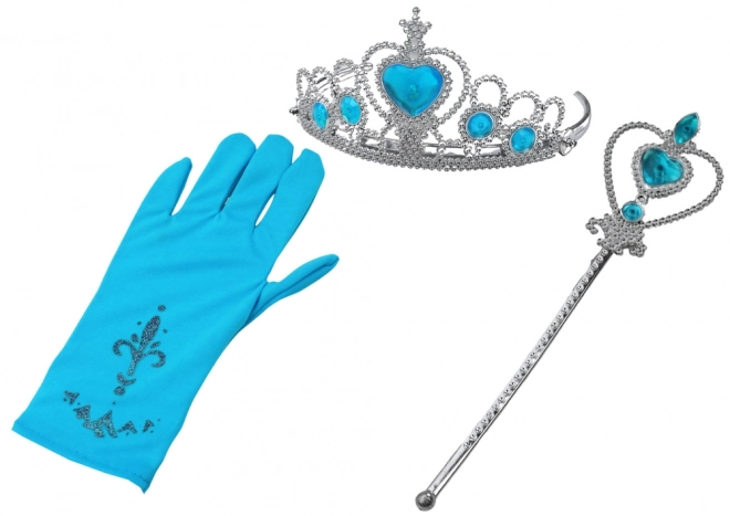 Set principessa bacchetta guanti corona regina delle nevi