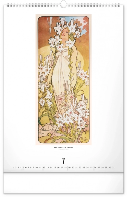 Calendario da parete Alfons Mucha 2025