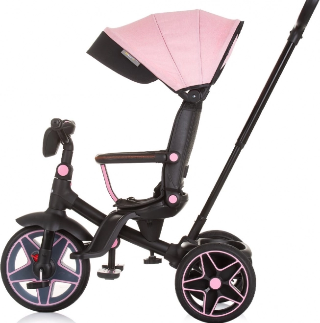 Triciclo con tettuccio e scatola musicale Chipolino Derby 2v1 Flamingo