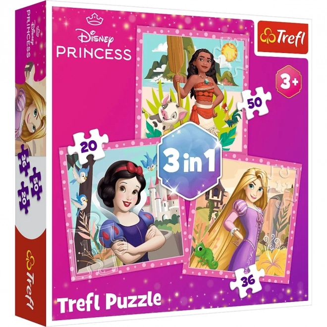 Puzzle 3 in 1 Principesse Disney Fiori Bellissimi