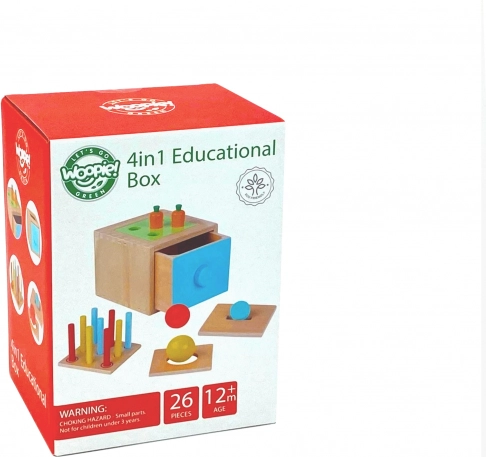 Woopie Green giocattolo educativo in legno con cassetto Montessori