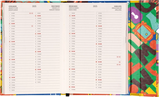 Agenda settimanale magnetica Amici 2025