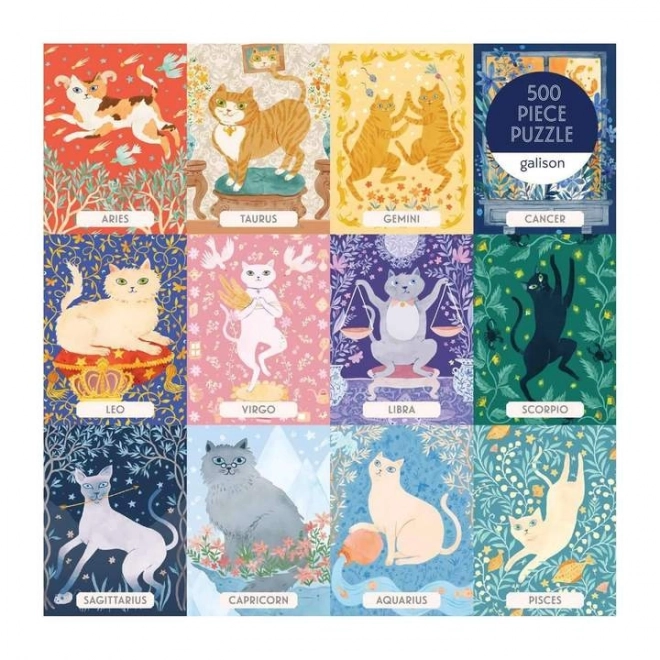 Puzzle Zodiacale dei Gatti - 500 Pezzi