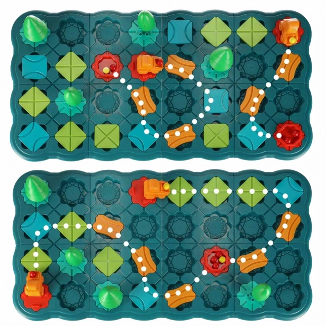 Gioco da tavolo logico labirinto con percorso a ostacoli