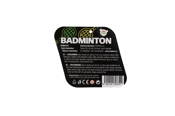 Set badminton per bambini metallo/plastica con due racchette e volano