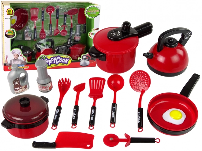 Set di pentole per bambini rosso