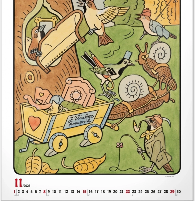 calendario da parete Josef Lada 2026