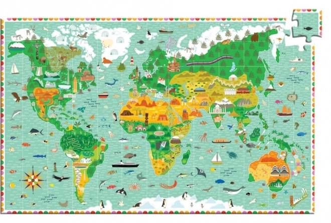 Puzzle di osservazione DJECO: Giro del mondo 200 pezzi