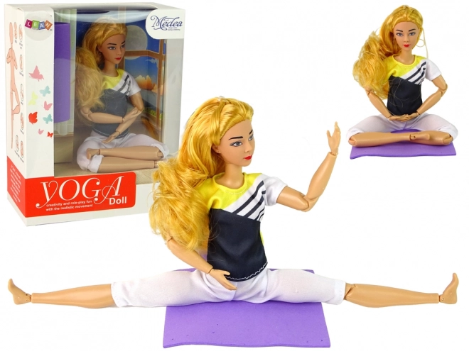 Bambola Yoga con Capelli Biondi Lunghi