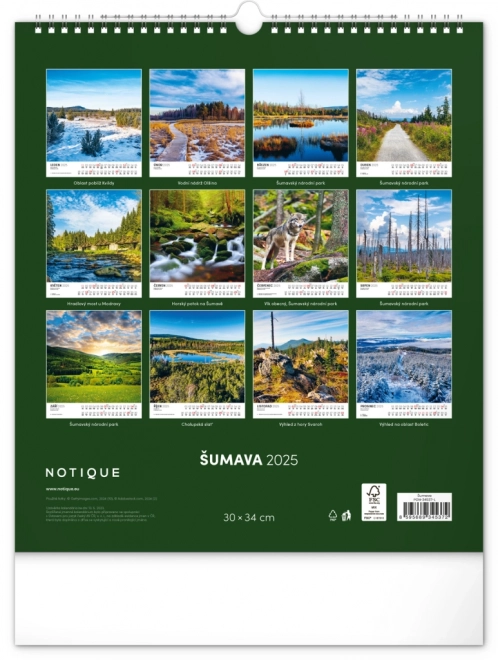 Calendario Murale Šumava 2025