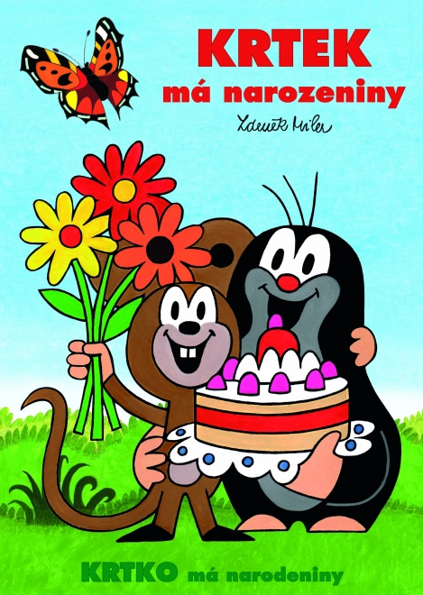 Libro da colorare A4 Il piccolo talpa festeggia il compleanno