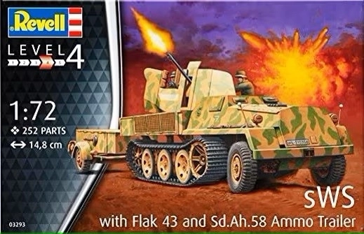 Modello in plastica SWS W/Flak43 & SD AH58 Ammunition Trailer