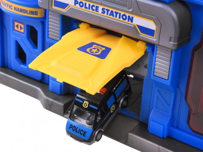 Mega Garage 2 in 1 Polizia e Pompieri con Ascensore e Valigetta