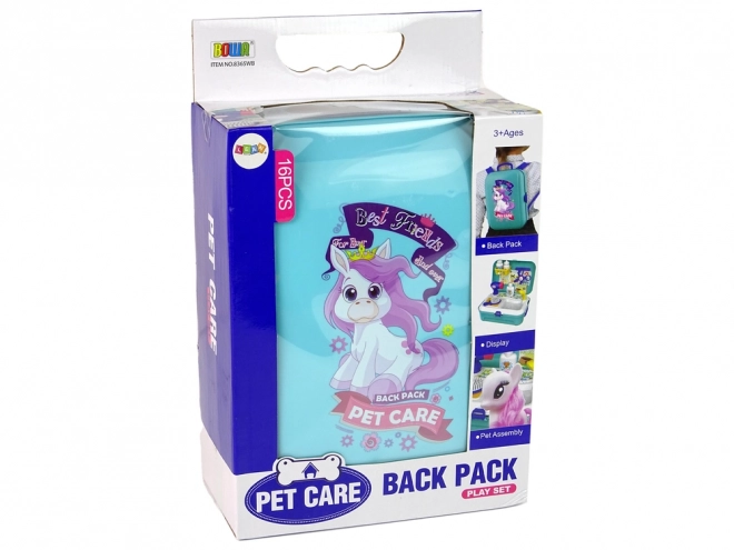 Set per Cura degli Animali Pony in Zaino