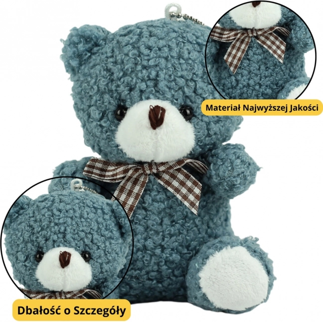 Portachiavi Orsetto Blu in Peluche 8 cm