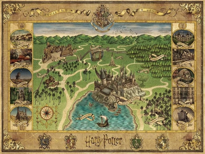 Puzzle Mappa di Hogwarts Harry Potter 1500 Pezzi