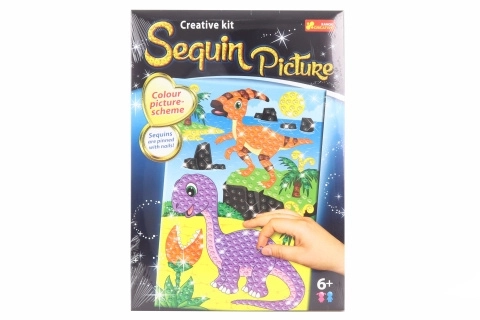 Quadro con paillettes scintillanti Dinosauro