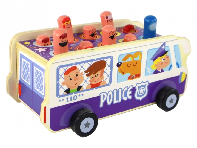 Gioco di abilità autobus della polizia in legno