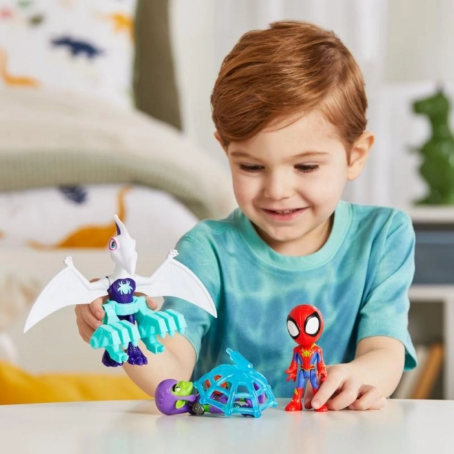 Amici straordinari di Spider-man con dinosauro e accessori